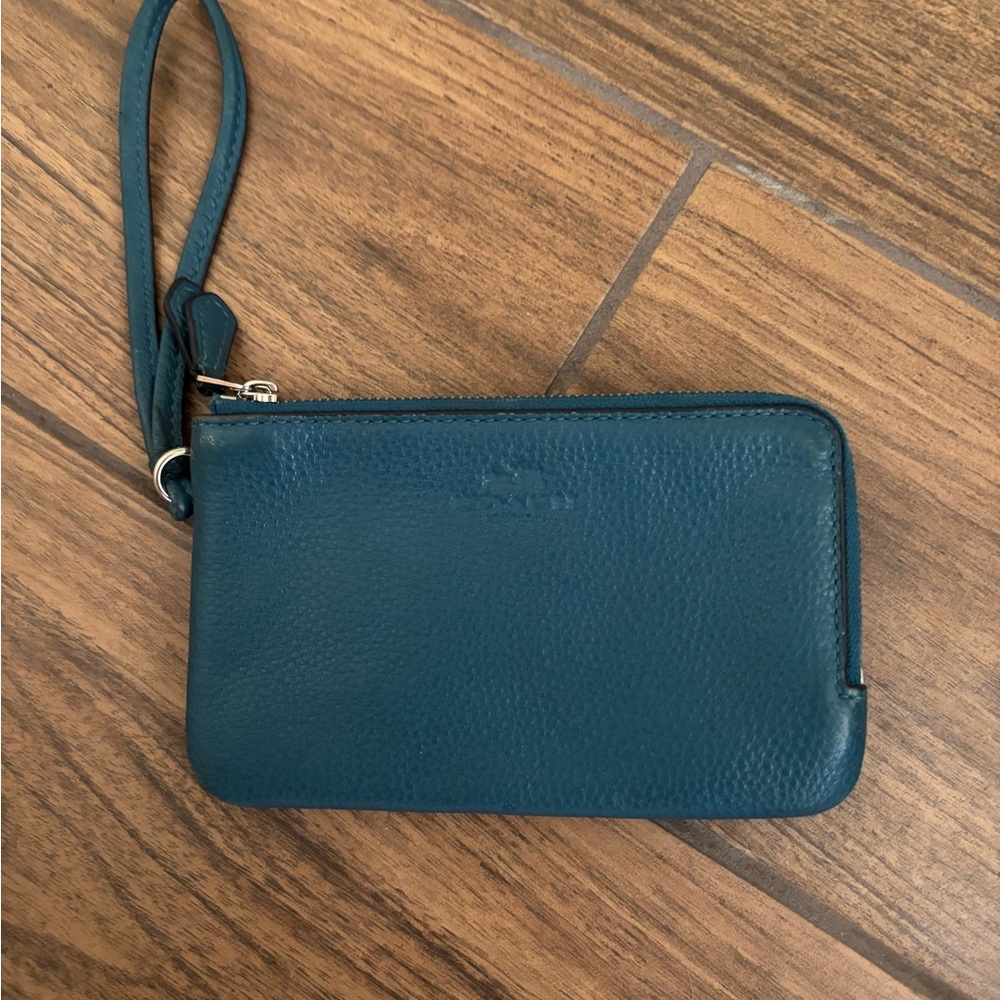 COACH Teal Wristlet Wallet